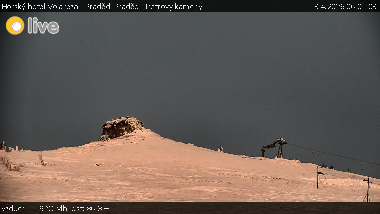 Horský hotel Volareza - Praděd - Praděd - Petrovy kameny - 3.4.2026 v 06:01