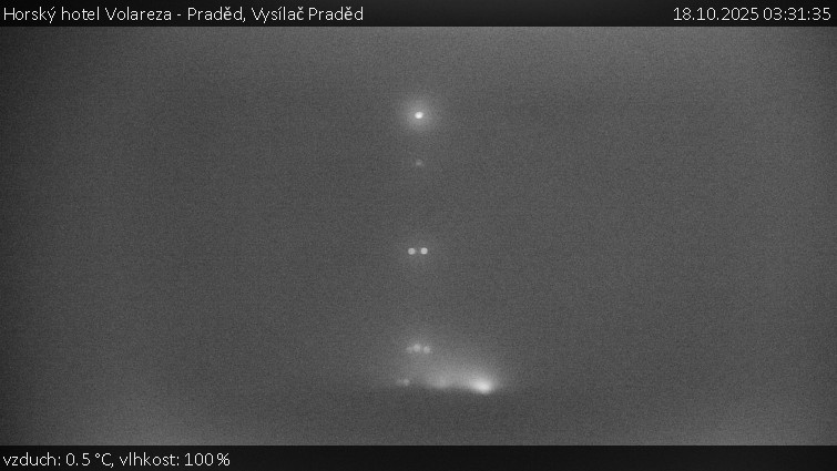 Horský hotel Volareza - Praděd - Vysílač Praděd - 18.10.2025 v 03:31 Horský hotel Volareza - Praděd - Vysílač Praděd - 18.10.2025 v 03:31
