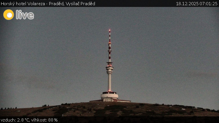 Horský hotel Volareza - Praděd - Vysílač Praděd - 18.12.2025 v 07:01