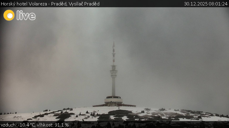 Horský hotel Volareza - Praděd - Vysílač Praděd - 30.12.2025 v 08:01