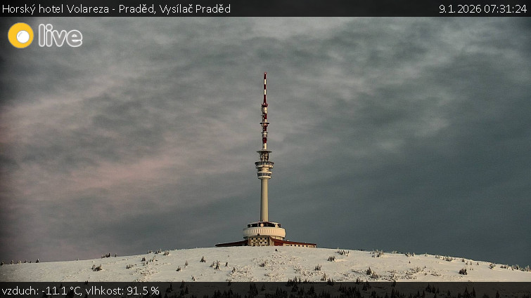 Horský hotel Volareza - Praděd - Vysílač Praděd - 9.1.2026 v 07:31