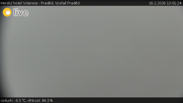 Horský hotel Volareza - Praděd - Vysílač Praděd - 16.2.2026 v 13:01