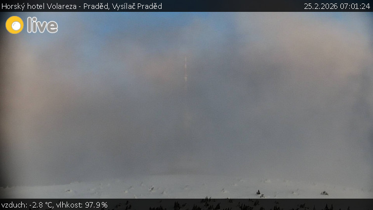 Horský hotel Volareza - Praděd - Vysílač Praděd - 25.2.2026 v 07:01