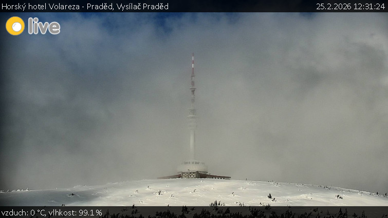 Horský hotel Volareza - Praděd - Vysílač Praděd - 25.2.2026 v 12:31