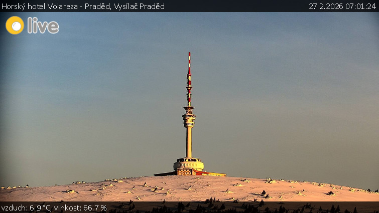 Horský hotel Volareza - Praděd - Vysílač Praděd - 27.2.2026 v 07:01