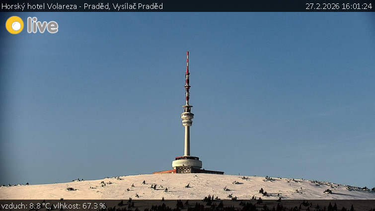 Horský hotel Volareza - Praděd - Vysílač Praděd - 27.2.2026 v 16:01