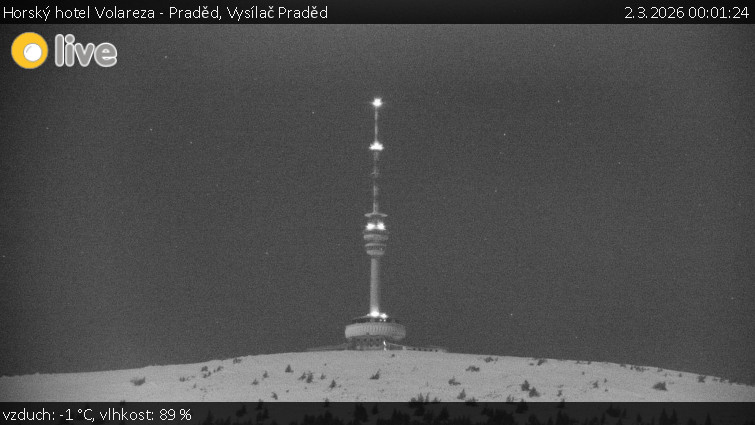 Horský hotel Volareza - Praděd - Vysílač Praděd - 2.3.2026 v 00:01