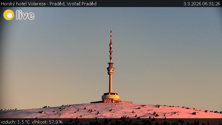 Horský hotel Volareza - Praděd - Vysílač Praděd - 3.3.2026 v 06:31