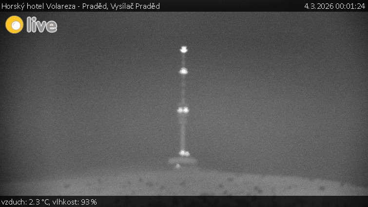 Horský hotel Volareza - Praděd - Vysílač Praděd - 4.3.2026 v 00:01