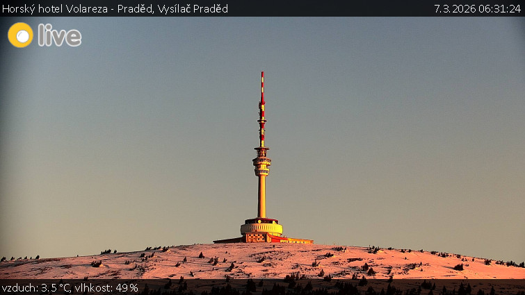 Horský hotel Volareza - Praděd - Vysílač Praděd - 7.3.2026 v 06:31