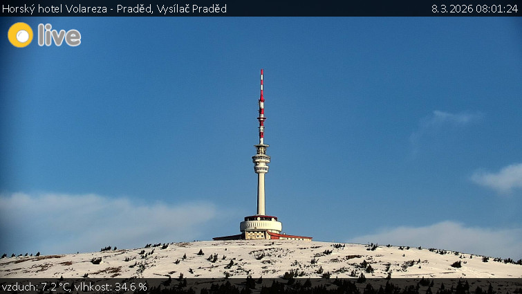 Horský hotel Volareza - Praděd - Vysílač Praděd - 8.3.2026 v 08:01
