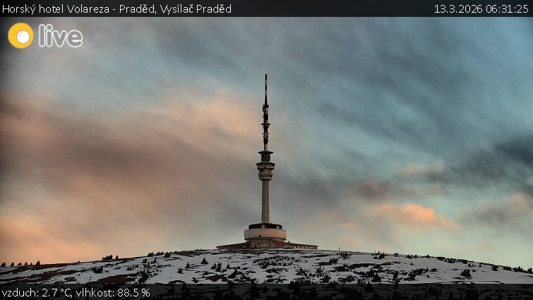 Horský hotel Volareza - Praděd - Vysílač Praděd - 13.3.2026 v 06:31