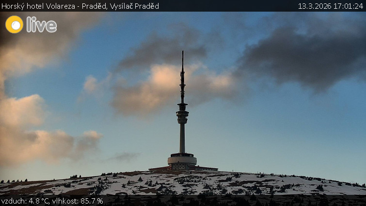 Horský hotel Volareza - Praděd - Vysílač Praděd - 13.3.2026 v 17:01