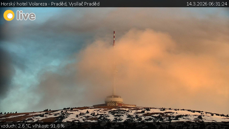 Horský hotel Volareza - Praděd - Vysílač Praděd - 14.3.2026 v 06:31