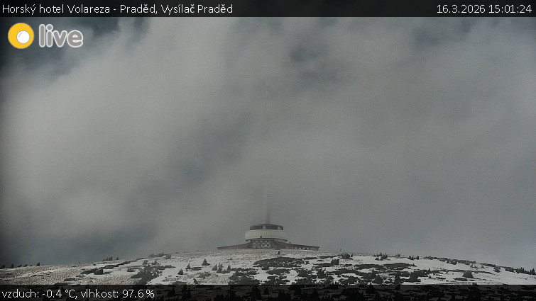 Horský hotel Volareza - Praděd - Vysílač Praděd - 16.3.2026 v 15:01