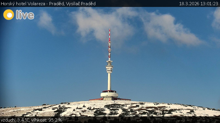 Horský hotel Volareza - Praděd - Vysílač Praděd - 18.3.2026 v 13:01