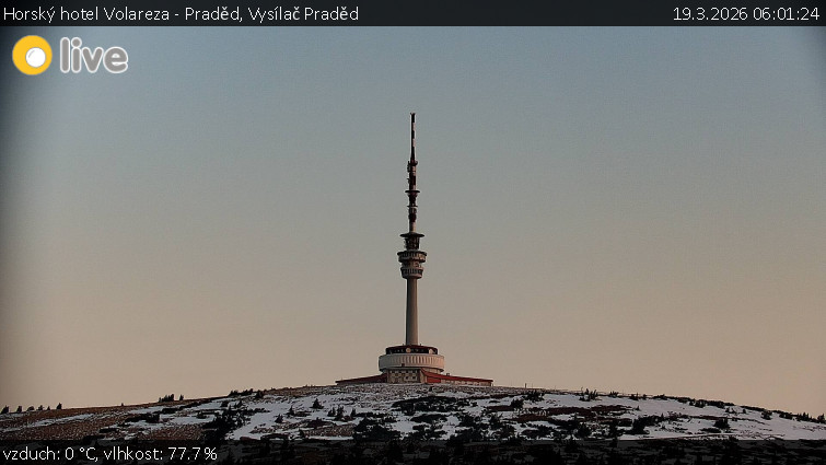 Horský hotel Volareza - Praděd - Vysílač Praděd - 19.3.2026 v 06:01