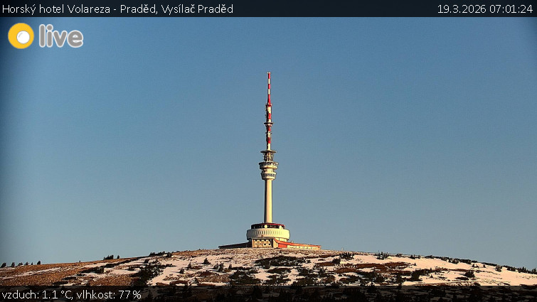 Horský hotel Volareza - Praděd - Vysílač Praděd - 19.3.2026 v 07:01