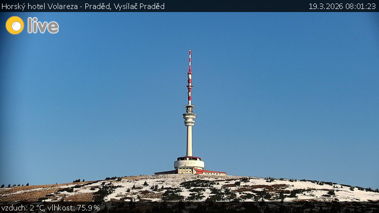 Horský hotel Volareza - Praděd - Vysílač Praděd - 19.3.2026 v 08:01
