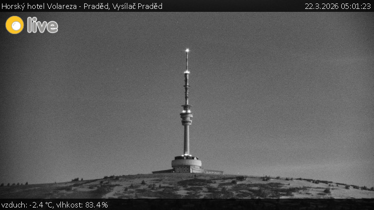 Horský hotel Volareza - Praděd - Vysílač Praděd - 22.3.2026 v 05:01