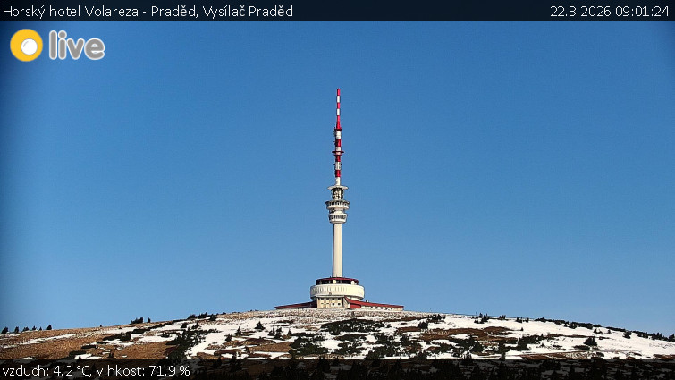 Horský hotel Volareza - Praděd - Vysílač Praděd - 22.3.2026 v 09:01