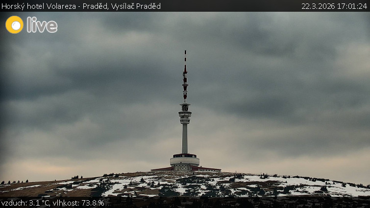 Horský hotel Volareza - Praděd - Vysílač Praděd - 22.3.2026 v 17:01