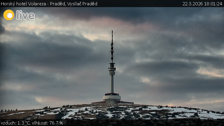 Horský hotel Volareza - Praděd - Vysílač Praděd - 22.3.2026 v 18:01