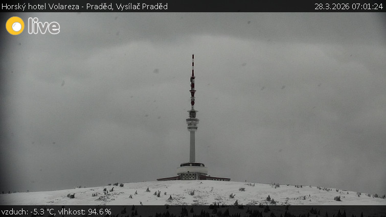 Horský hotel Volareza - Praděd - Vysílač Praděd - 28.3.2026 v 07:01