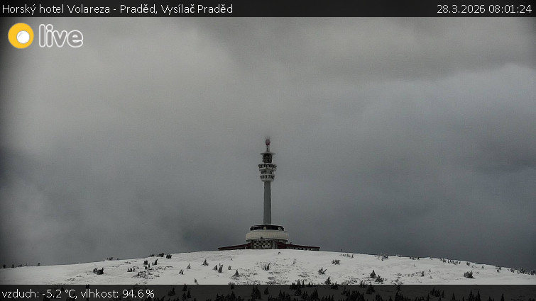 Horský hotel Volareza - Praděd - Vysílač Praděd - 28.3.2026 v 08:01