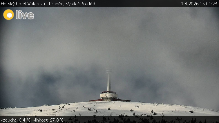 Horský hotel Volareza - Praděd - Vysílač Praděd - 1.4.2026 v 15:01
