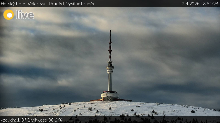 Horský hotel Volareza - Praděd - Vysílač Praděd - 2.4.2026 v 18:31
