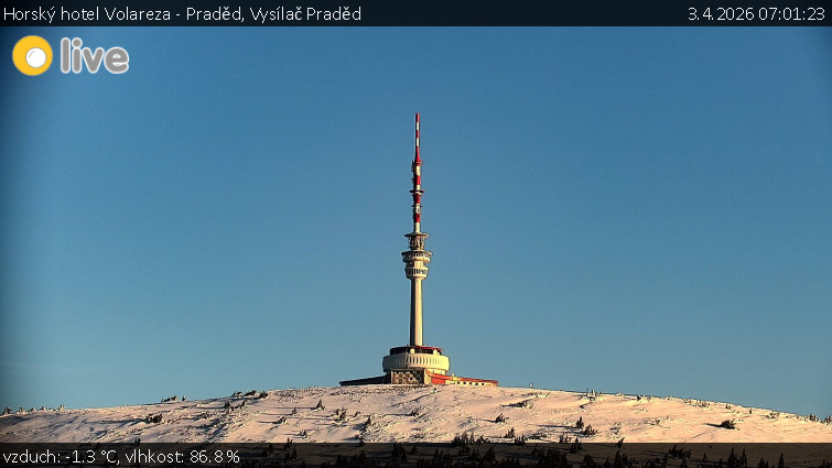 Horský hotel Volareza - Praděd - Vysílač Praděd - 3.4.2026 v 07:01