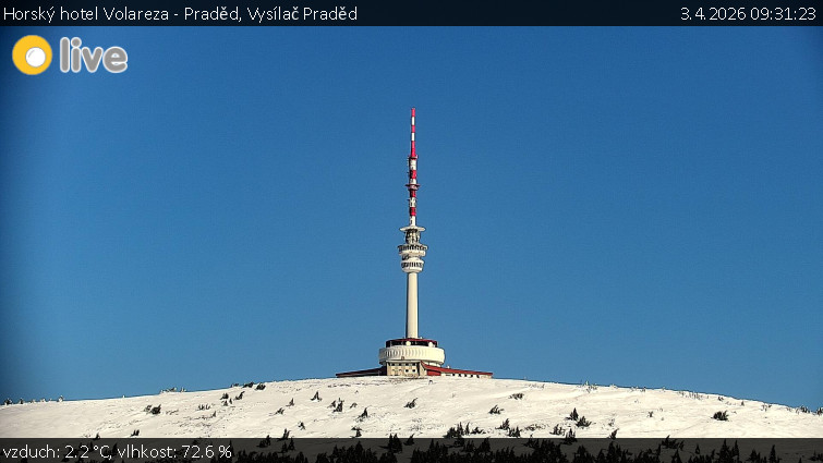 Horský hotel Volareza - Praděd - Vysílač Praděd - 3.4.2026 v 09:31