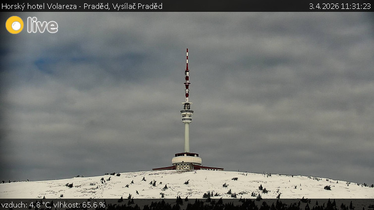 Horský hotel Volareza - Praděd - Vysílač Praděd - 3.4.2026 v 11:31