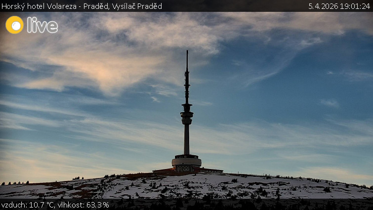 Horský hotel Volareza - Praděd - Vysílač Praděd - 5.4.2026 v 19:01