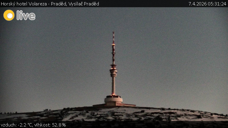 Horský hotel Volareza - Praděd - Vysílač Praděd - 7.4.2026 v 05:31