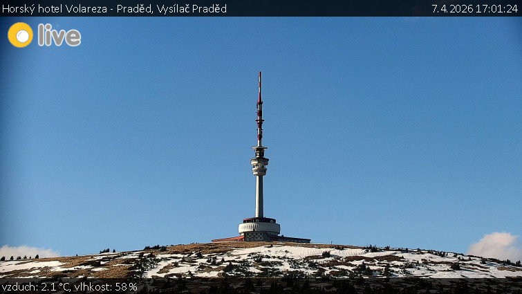 Horský hotel Volareza - Praděd - Vysílač Praděd - 7.4.2026 v 17:01