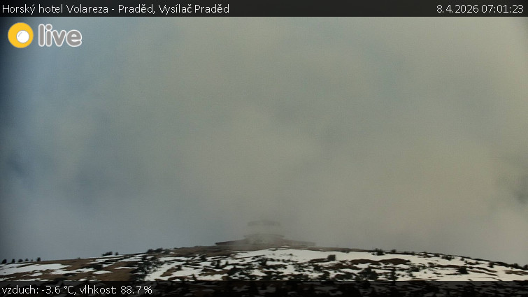 Horský hotel Volareza - Praděd - Vysílač Praděd - 8.4.2026 v 07:01