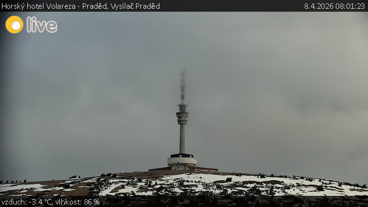 Horský hotel Volareza - Praděd - Vysílač Praděd - 8.4.2026 v 08:01
