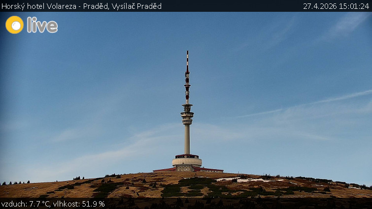 Horský hotel Volareza - Praděd - Vysílač Praděd - 27.4.2026 v 15:01
