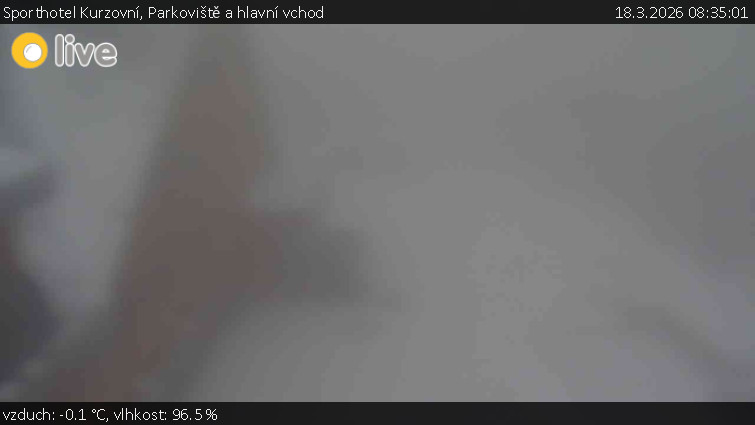 Sporthotel Kurzovní - Parkoviště a hlavní vchod - 18.3.2026 v 08:35