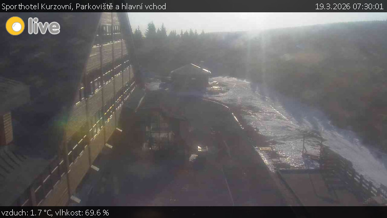 Sporthotel Kurzovní - Parkoviště a hlavní vchod - 19.3.2026 v 07:30