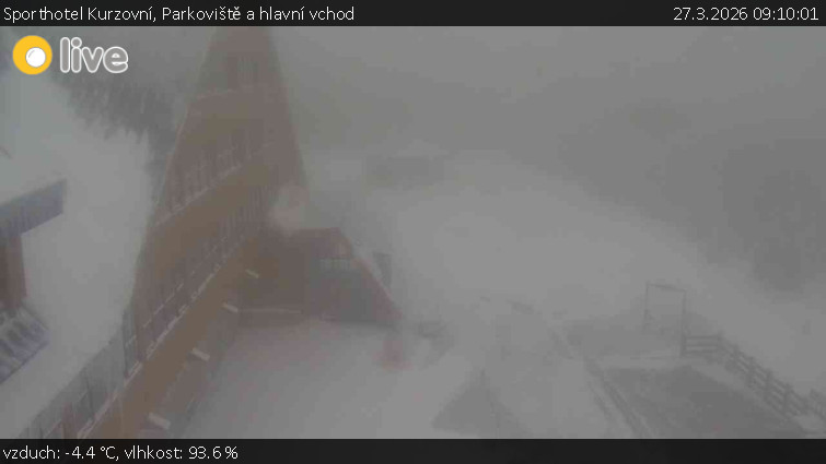 Sporthotel Kurzovní - Parkoviště a hlavní vchod - 27.3.2026 v 09:10