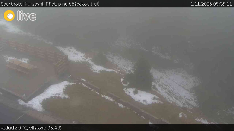 Sporthotel Kurzovní - Přístup na běžeckou trať - 1.11.2025 v 08:35 Sporthotel Kurzovní - Přístup na běžeckou trať - 1.11.2025 v 08:35