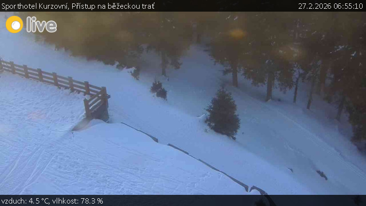 Sporthotel Kurzovní - Přístup na běžeckou trať - 27.2.2026 v 06:55