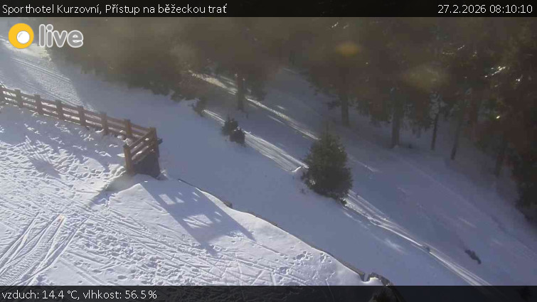 Sporthotel Kurzovní - Přístup na běžeckou trať - 27.2.2026 v 08:10