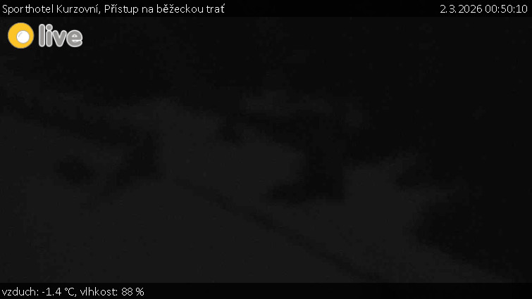 Sporthotel Kurzovní - Přístup na běžeckou trať - 2.3.2026 v 00:50