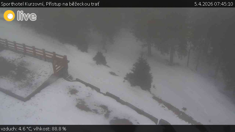 Sporthotel Kurzovní - Přístup na běžeckou trať - 5.4.2026 v 07:45