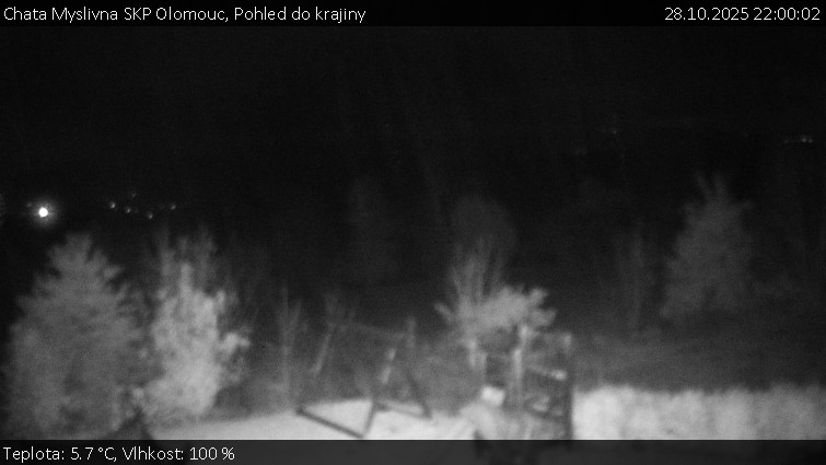 Chata Myslivna SKP Olomouc - Pohled do krajiny - 28.10.2025 v 22:00 Chata Myslivna SKP Olomouc - Pohled do krajiny - 28.10.2025 v 22:00