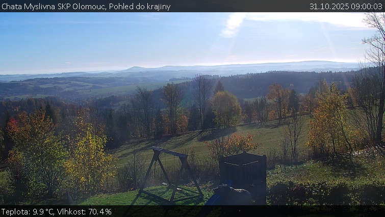 Chata Myslivna SKP Olomouc - Pohled do krajiny - 31.10.2025 v 09:00 Chata Myslivna SKP Olomouc - Pohled do krajiny - 31.10.2025 v 09:00